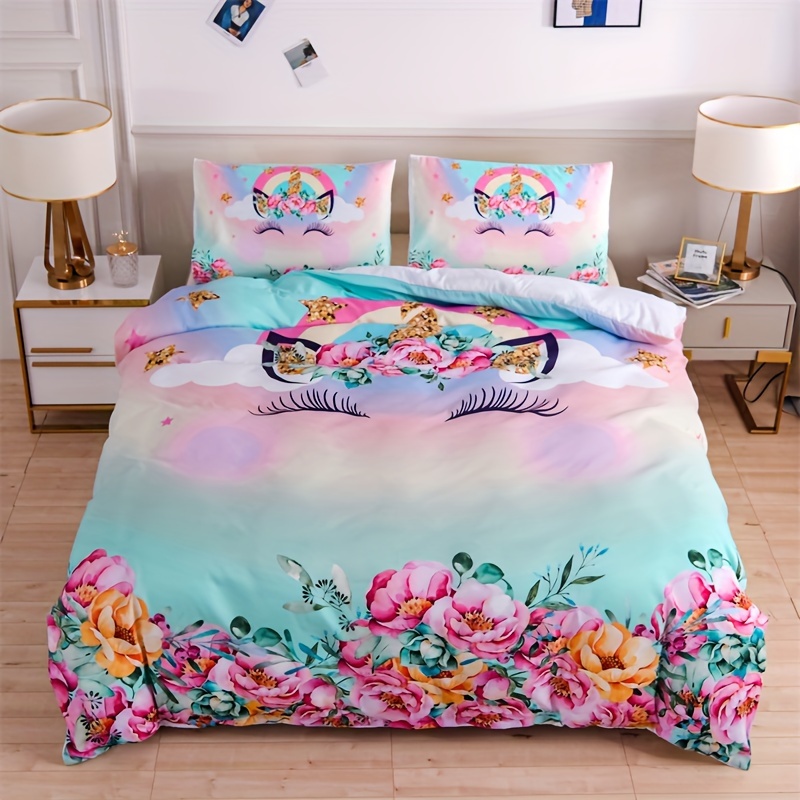 Floral unicorn outlet bedding