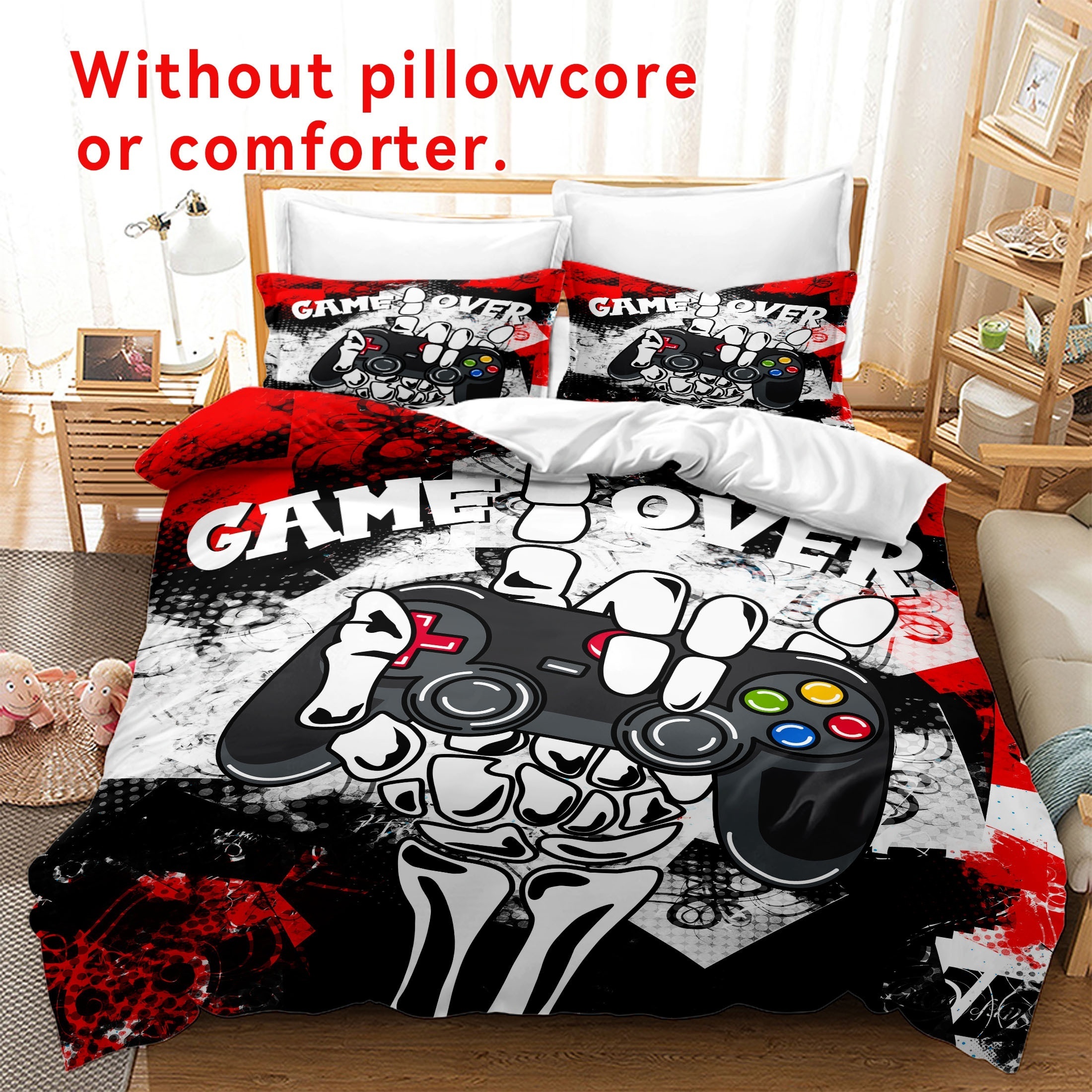 Black Gamepad Duvet Cover Video Games Bed Sets Black Classic Retro Gaming  Quilt Cover Console Action Buttons Novelty Colorful Bedding Set Room Decor  (1 Duvet Cover + 1/2 Pillowcases, Without Core) - Temu