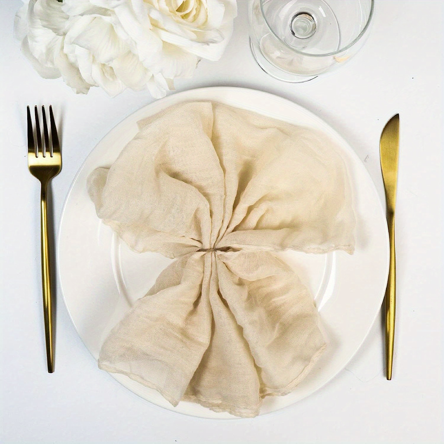 Gauze Cheesecloth Napkins Wrinkled Dinner Napkins Soft Table - Temu