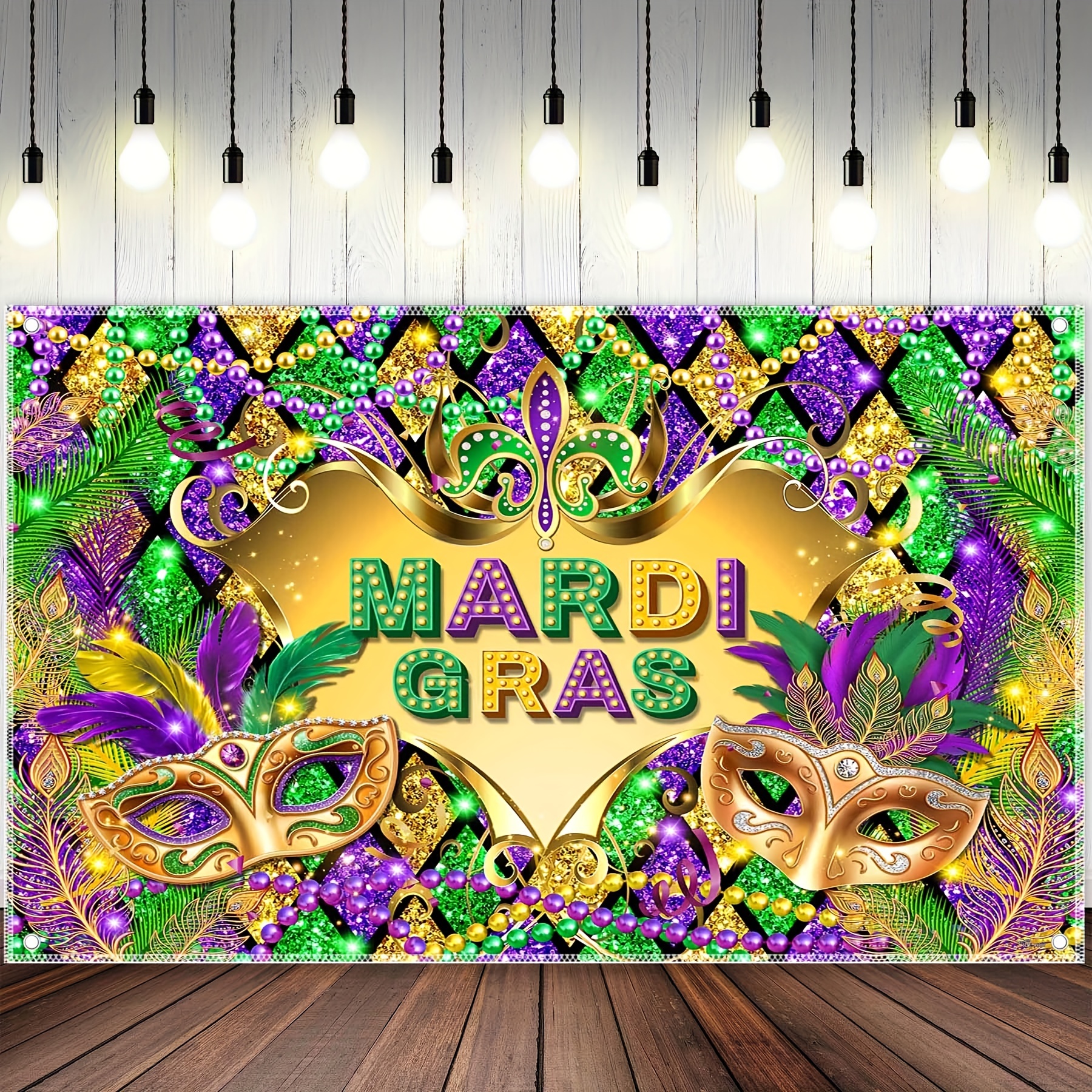 Mardi Gras Backdrop for Photography New Orleans Brazi Carnival Banner Fat  Tuesday Masquerade Party Mardi Gras Decorations and Supplies for Home Party