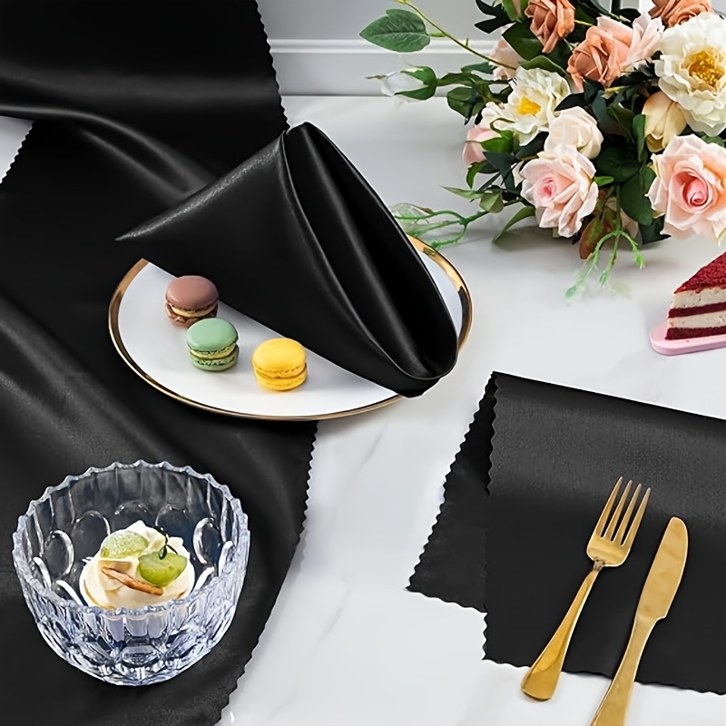 12pcs 48*48cm Washable Wrinkle-Free Reusable White Linen Table Napkins with  Hemmed Edge for Wedding, Party, Hotel, Restaurant