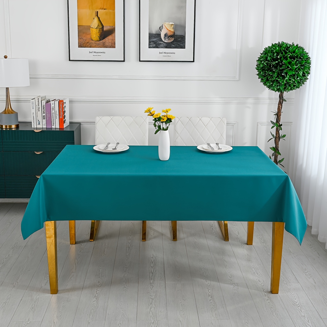  Manteles para mesas rectangulares,Cubierta de mesa Tiffany con  purpurina azul para el hogar, comedor, cocina, resistente al agua, sin  arrugas : Hogar y Cocina