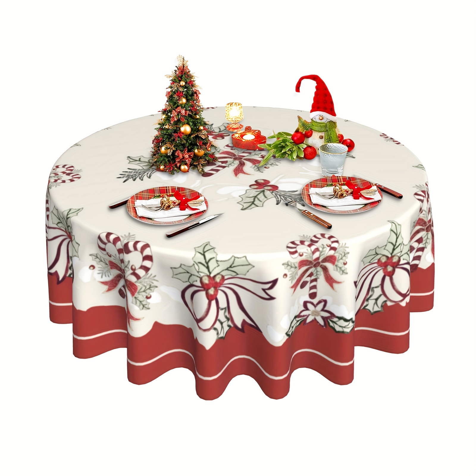 Polyester Tablecloth Nordic Retro Style Christmas Festival - Temu