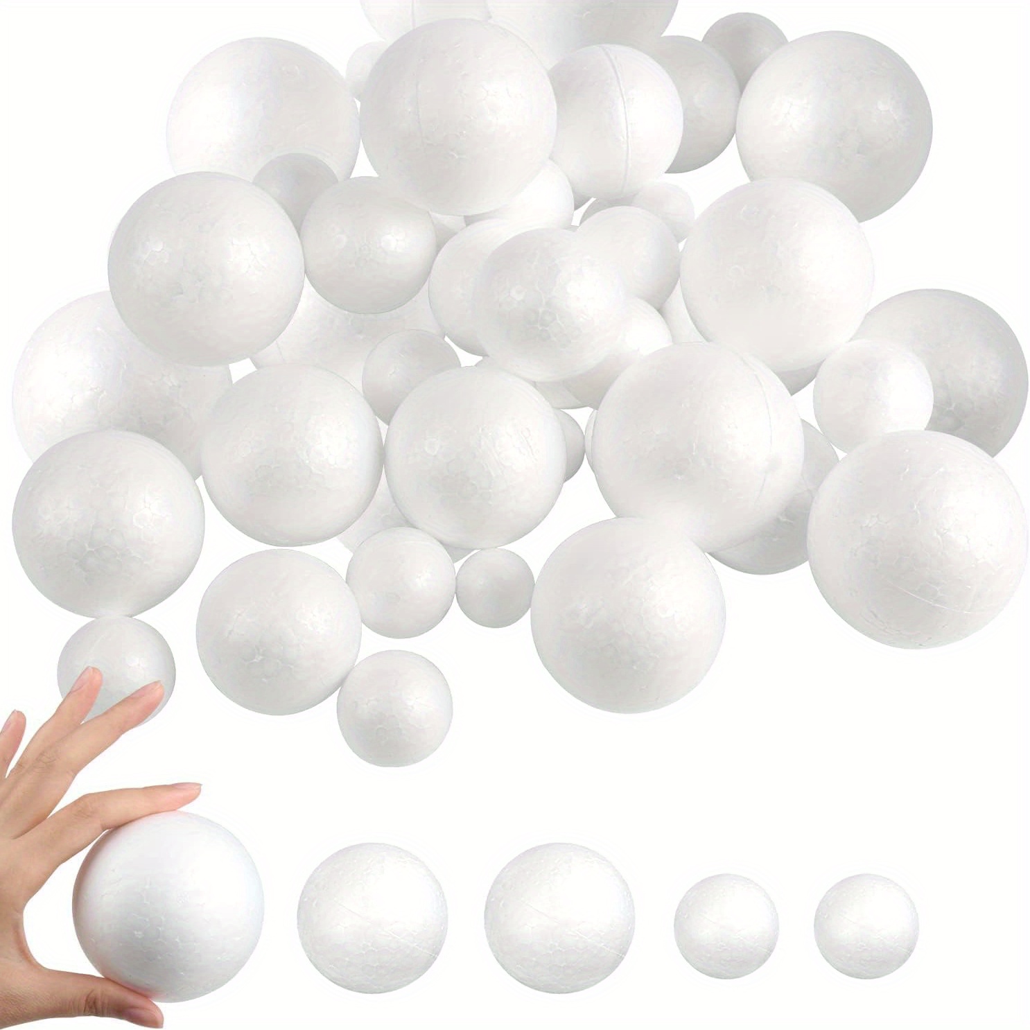 Craft Balls (3 Inch - 7.62 cm) Polystyrene Foam Balls for DIY Crafting and  Decoration by My Toy House | White Color (18 Pack)