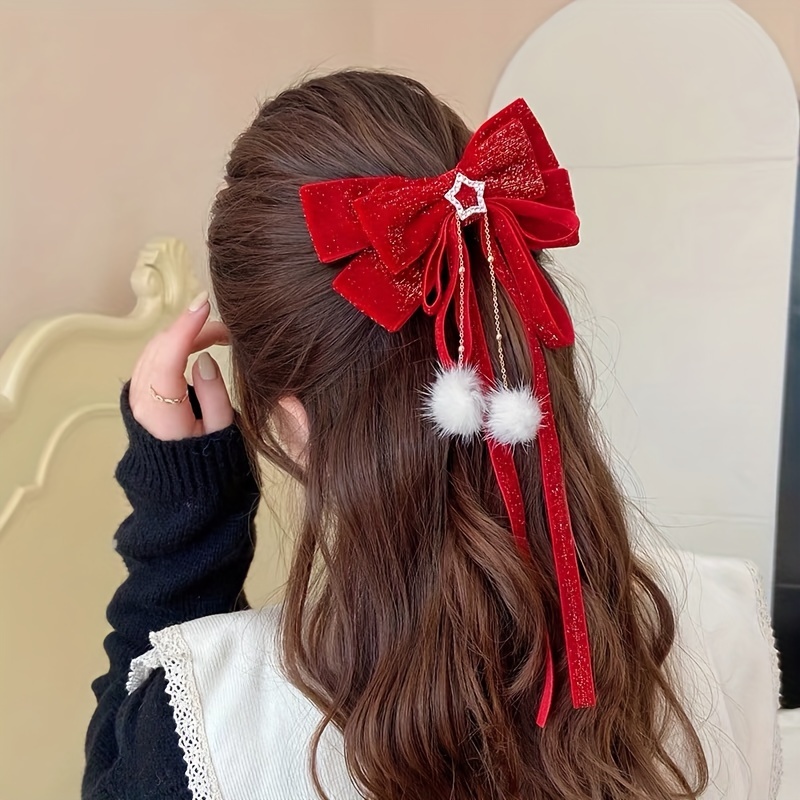 Red Ribbon Hair - Temu