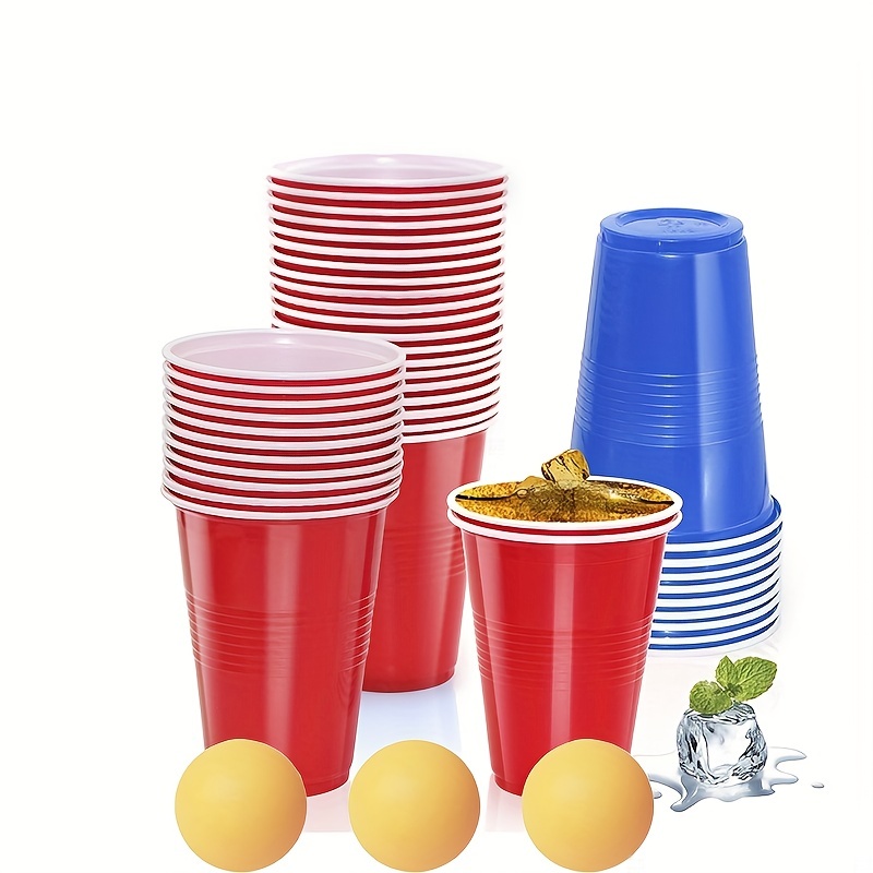 Disposable Plastic Cups Double-layer Plastic Cup Table Tennis Set Two-color  Cup Beer Game Party Cup - Temu