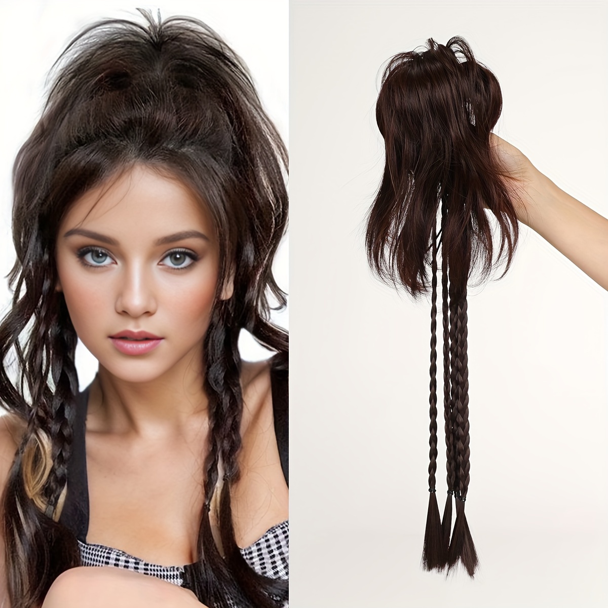 Braid Hair Extensions Braids Front Side Bang Long Braided - Temu Canada