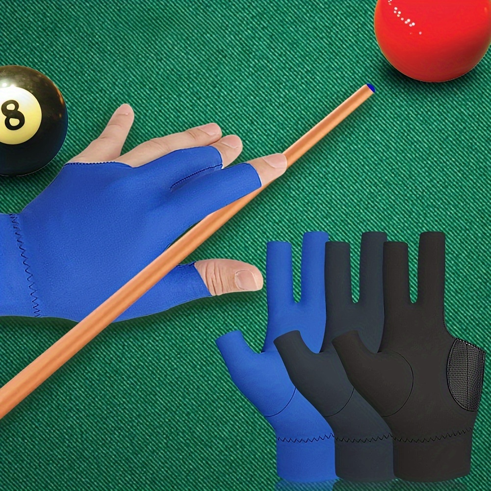 2pcs Pool Table Gloves, 3 Fingers Billiards Training Gloves, Breathable  Slip-proof Elastic Stamped Pool Cue Sports Glove