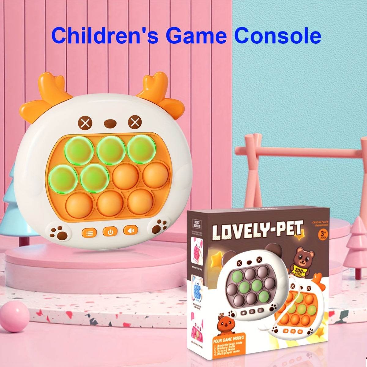 Puzzle Pop Light Up Game Fidget Juegos de viaje para niños 8-12 Juguetes  para adolescentes para niños de 6 a 8 años Alivio del autismo para 3 4 5 6  7 8 9 años Niñas (blanco)