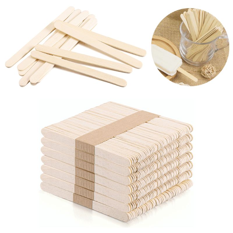 100 pièce Bâtonnets de Bois Naturel 114×10×2mm Bâtons de Glace en