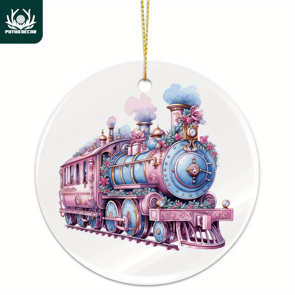 Iridescent Shimmer Hanging Train Christmas Tree Decorations, Magical Fairy  Tale Theme Pearlescent Steam Railway Train Locomotive 