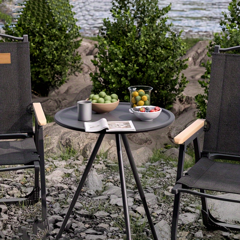 Tables et chaises pliantes (1 table et 2 chaises), Table basse extérieure  nordique, balcon à la maison simple/terrasse/jardin Portable Iron Art Table  ronde (Color : A) : : Jardin