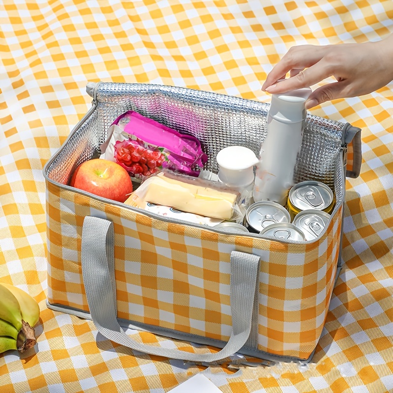 Large Capacity Waterproof Picnic Bento Bag With Ice Pack And Lunch Box -  Perfect For Outdoor Activities And Picnics - Temu