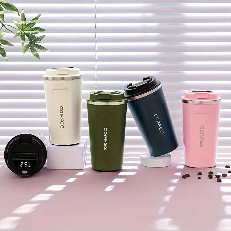 Smart Led Temperature Display Water Cup, Stainless Steel Vacuum Coffee Cup,  Leakproof Flip Top Insulated Water Bottle, Suitable For Outdoor Activities,  Fitness - Temu