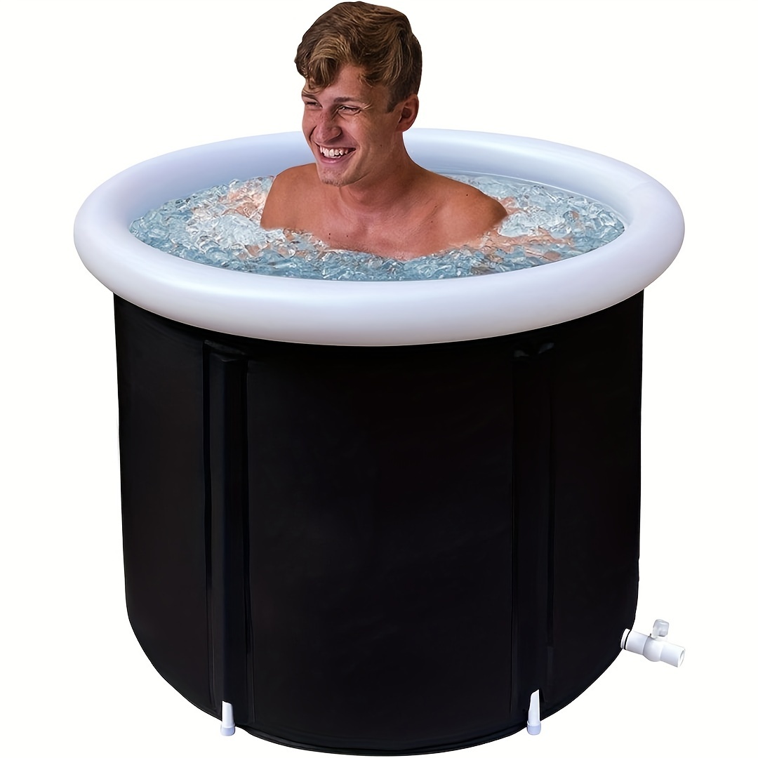 Adult Portable Bath Outdoor Indoor Foldable Bathtub Tray Caddy Shelf Large  Tub