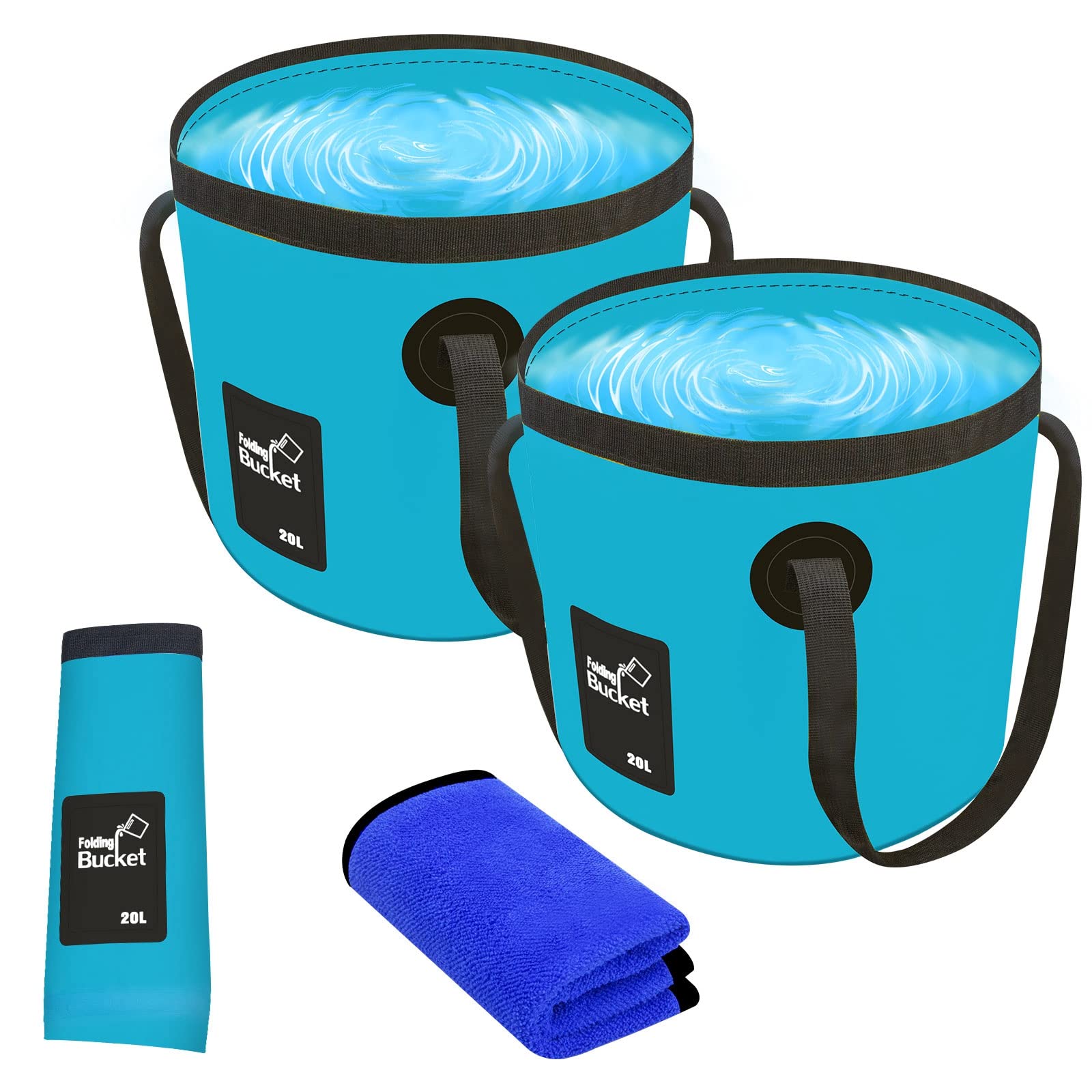 6 Pcs Collapsible Bucket with Handle 5 Gallon Folding Water