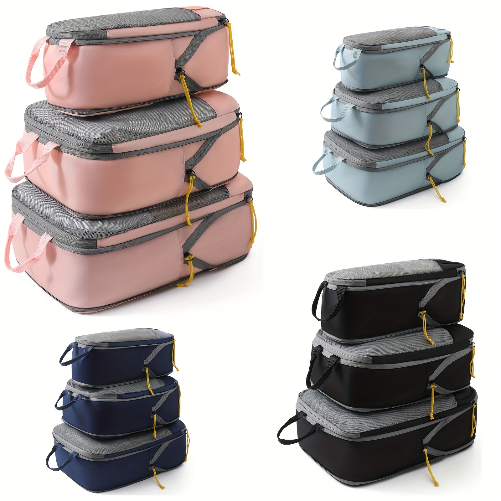 6pcs Sacs en filet de rangement extensibles, sacs de rangement imperméables  en nylon, pour rangement de fournitures de voyage