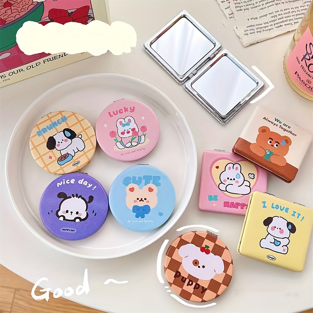 Hello Kitty Mini Makeup Compact Pocket Mirror Portable Two-side Folding  Make Up Mirror Women Cartoon Cosmetic Mirrors For Gift