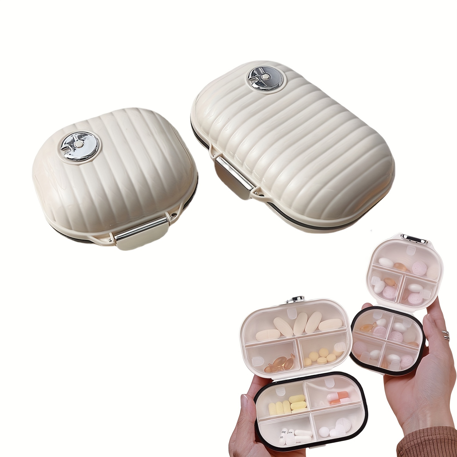 3pcs Portapillole da Viaggio, Porta Pillole Settimanale Tascabile con 8  Scomparti, Porta Pastiglie per Medicina, Vitamina, Pill Organizer