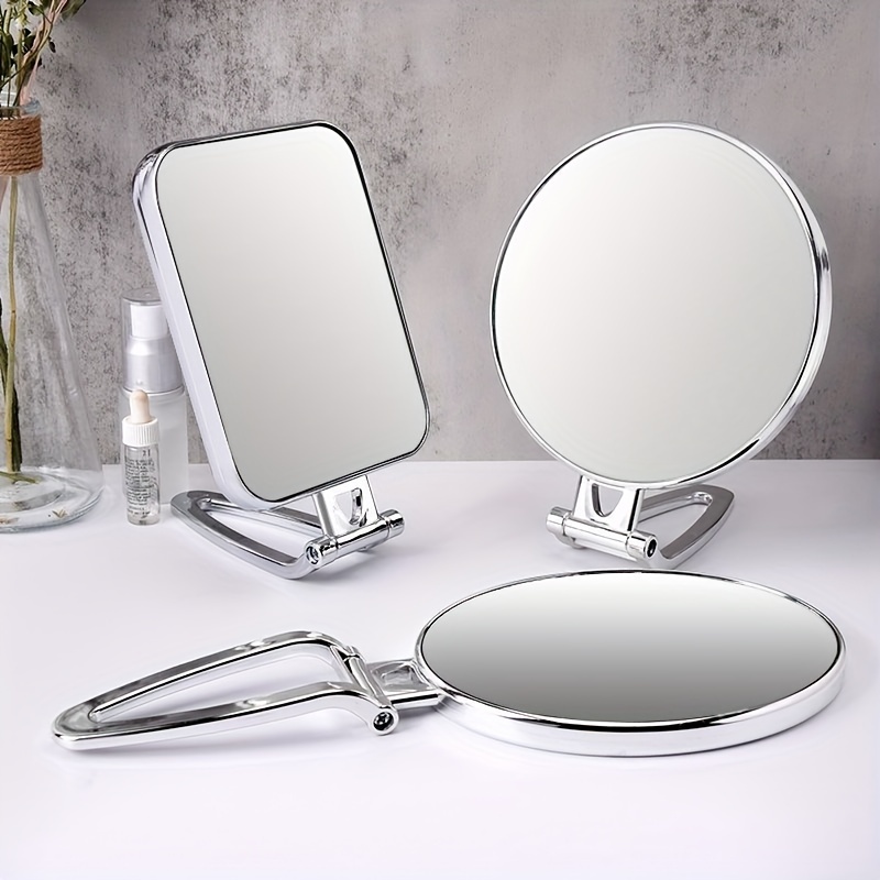 Espejo de aumento de 30x, espejos de mano de viaje con asa, espejo de mano  de doble cara con aumento de 1 x 30X y mango / soporte ajustable, espejo de