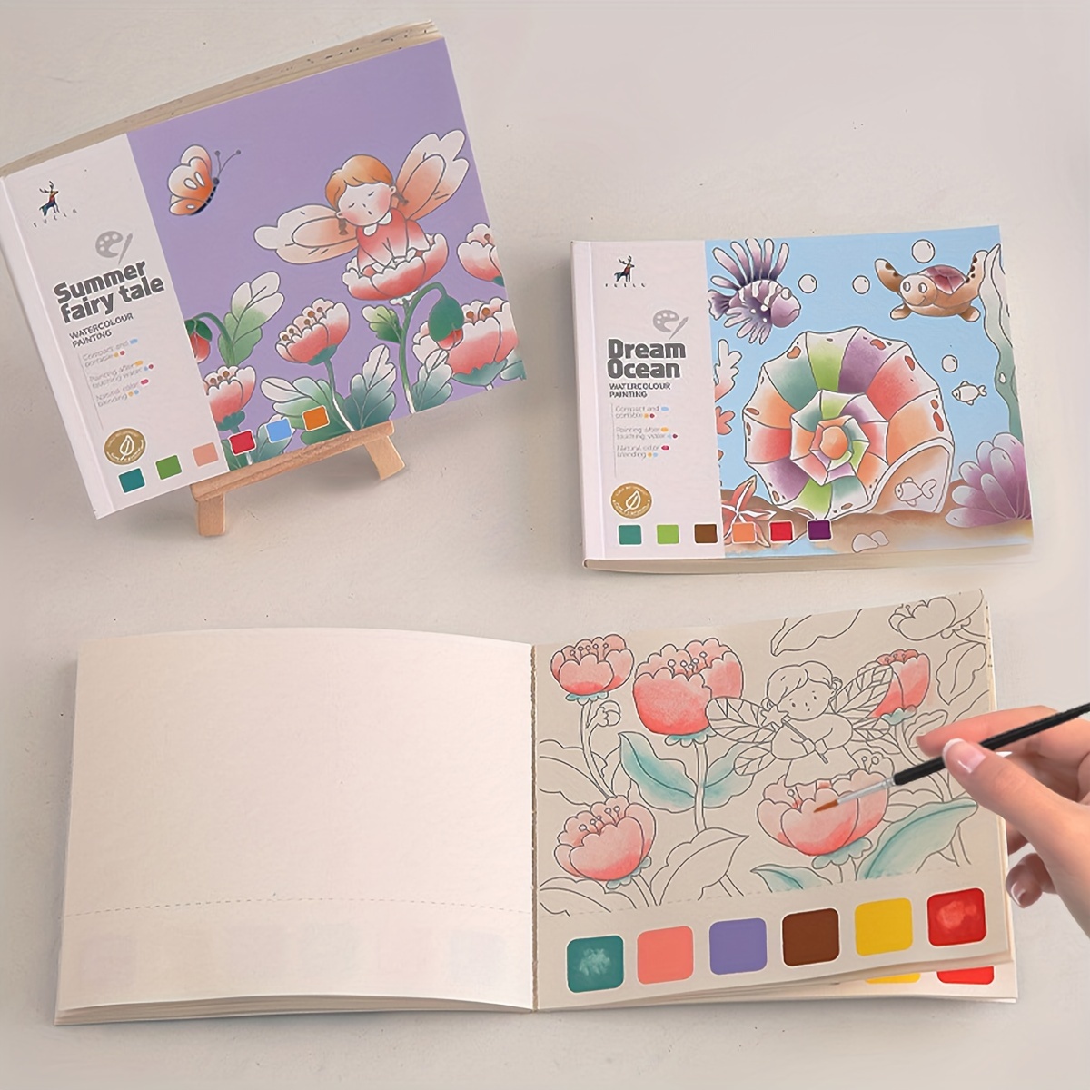 DIY Drawing Notebook for Kids Cute Cartoon Gouache Pigment Graffiti Drawing  Notebook Portable Handmade Student Journal Scrapbook