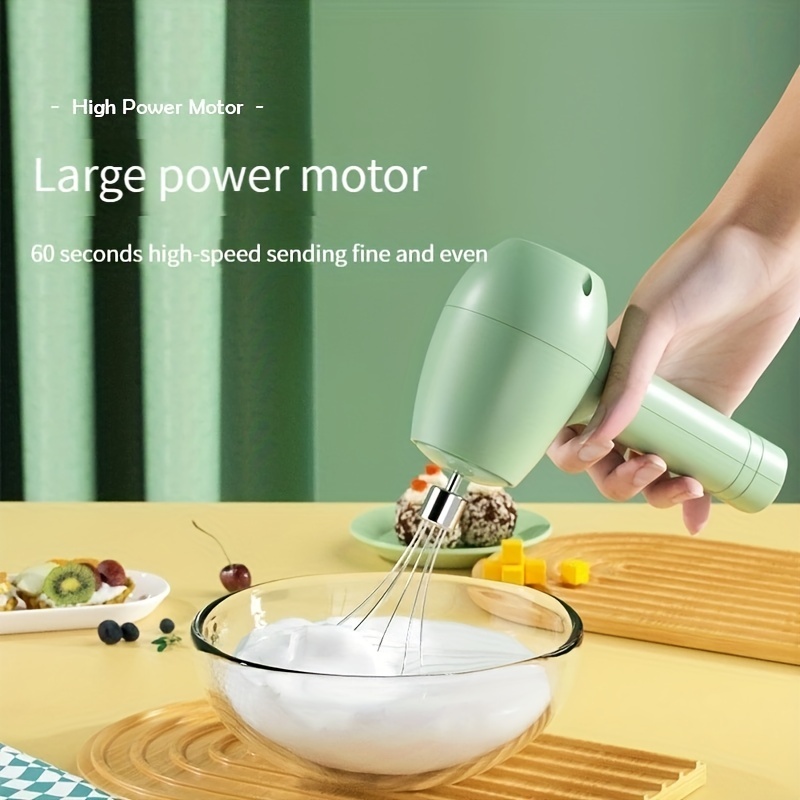 Mini Cordless Electric Egg Beater HandHeld USB Rechargeable Food Blender  Milk Frother 3 Speed Cream Food