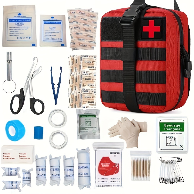 Emergency Survival Kit and First Aid Kit, 142Pcs Professional
