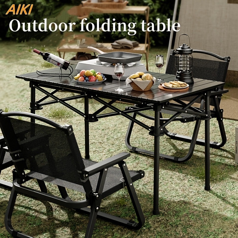  Mesa de camping plegable con 2 sillas, mesa de picnic de tela  Oxford portátil para exteriores, mesa de jardín multifuncional (color  caqui, tamaño: juego de 3 piezas) : Patio, Césped y Jardín