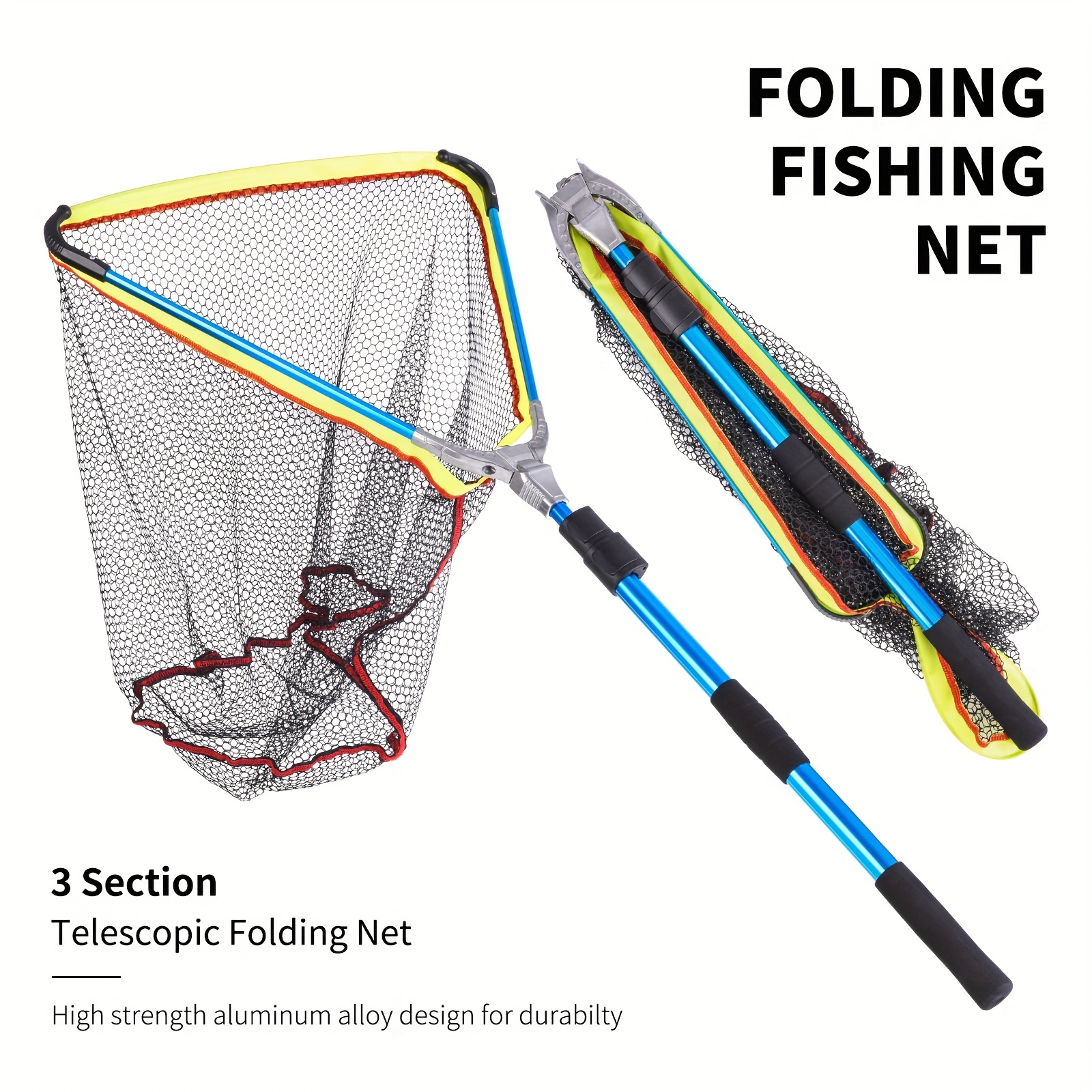 Filet de pêche pliable 72-92 cm pliable Pôle de pêche extensible à la  mouche rétractable cours pêche carpe