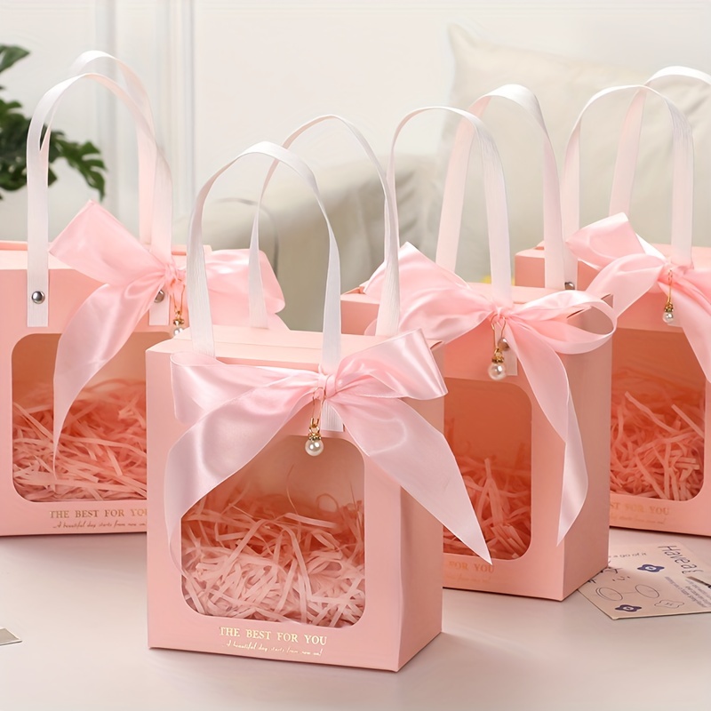 5/10pcs Clear Gift Tote Bags PVC Christmas Gift Bag Wedding Favour For  Guests Small Gift Packaging Bag Transparent Candy Box