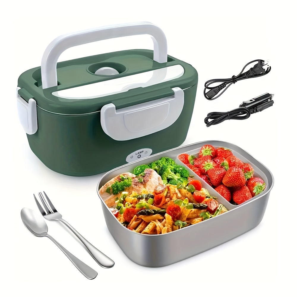 USB Electric Heated Lunch Box Stainless Steel Food Warmer Bento