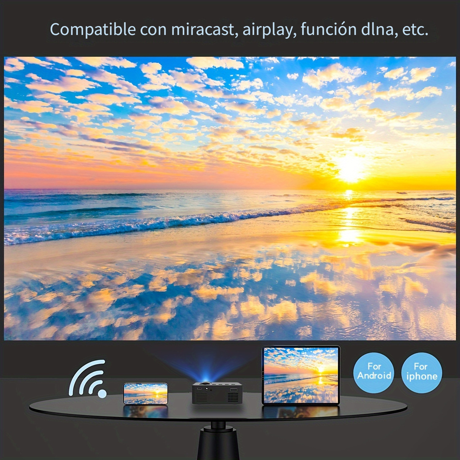 Pantalla de proyector eléctrica con control remoto, pantalla de proyector  DINAH de 120 pulgadas, pantalla de proyector de aire automático para