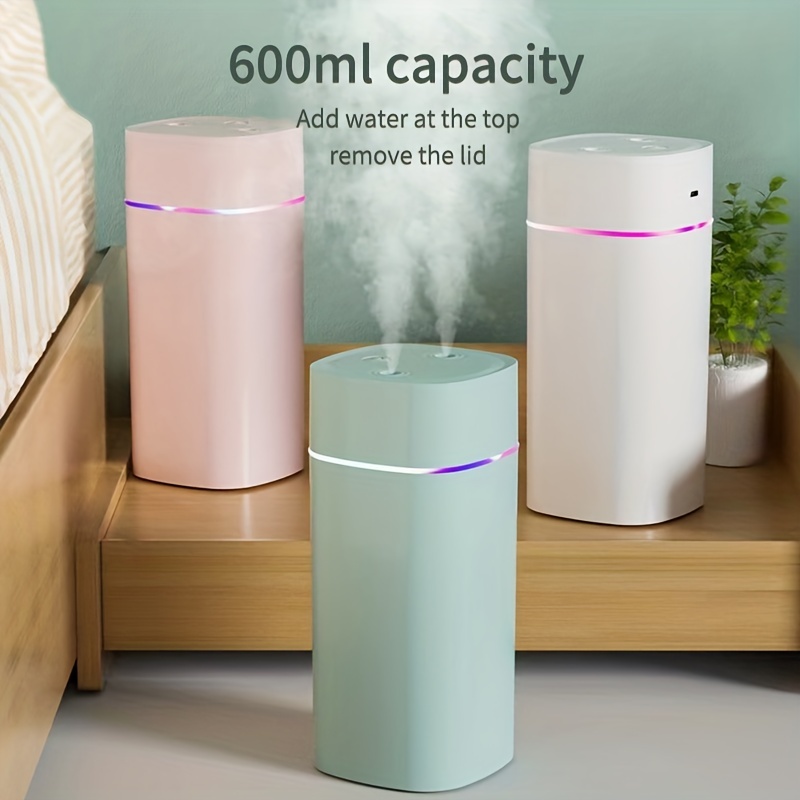 Humidifiers For Bedroom, 1L Cool Mist Humidifiers, Transparent Tank, LED  Night Light, 2 Mist Mode, 2000mAh Battery Operated Humidifier, Quiet Air  Humi