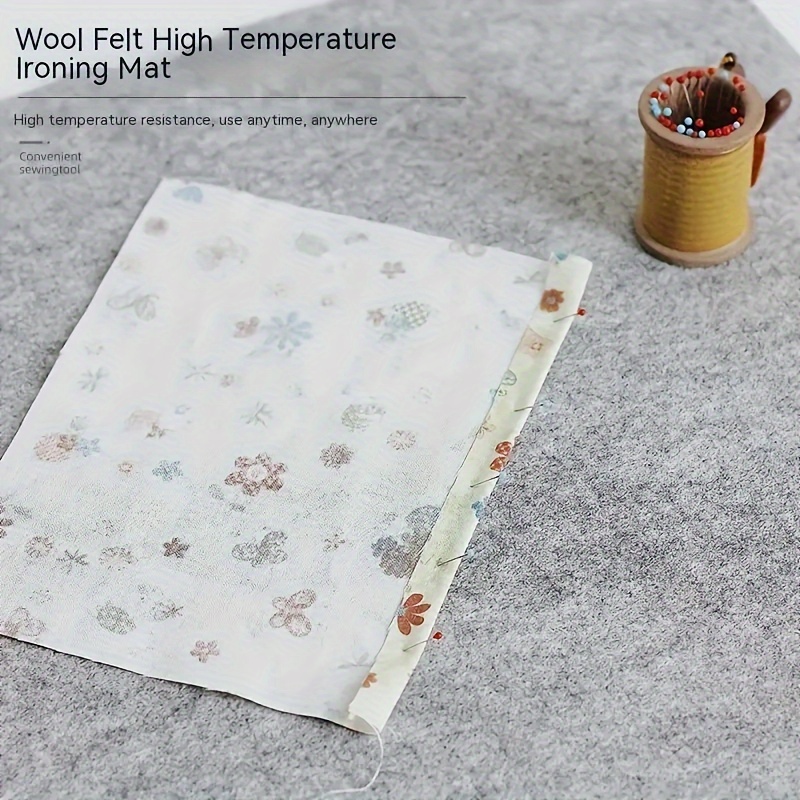 1pc Ironing Banner Board Mat Thickened Gray Wool Ironing Board Mat High  Temperature Resistant Garment Steaming Board Pad