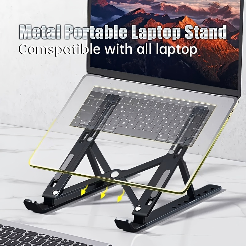 Support pliable en métal pour ordinateur portable de 11 à 16 pouces,  Lapdesk en alliage d'aluminium, avec pieds extensibles et Angles de réglage