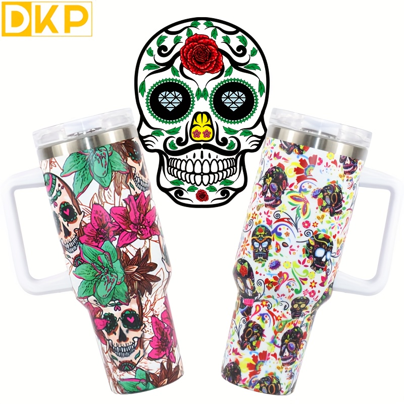 Skull Rose Tumbler Cup with Lid - Funny Gifts for Men Women - Festival  Birthday Gifts for Dad Mom - 20 Oz Insulated Travel Coffee Mug