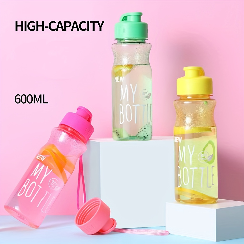 280ML My Cute Unbreakable Transparent Plastic White Kids Water Bottle Jug  Portable Outdoor Sports Leakproof Travel