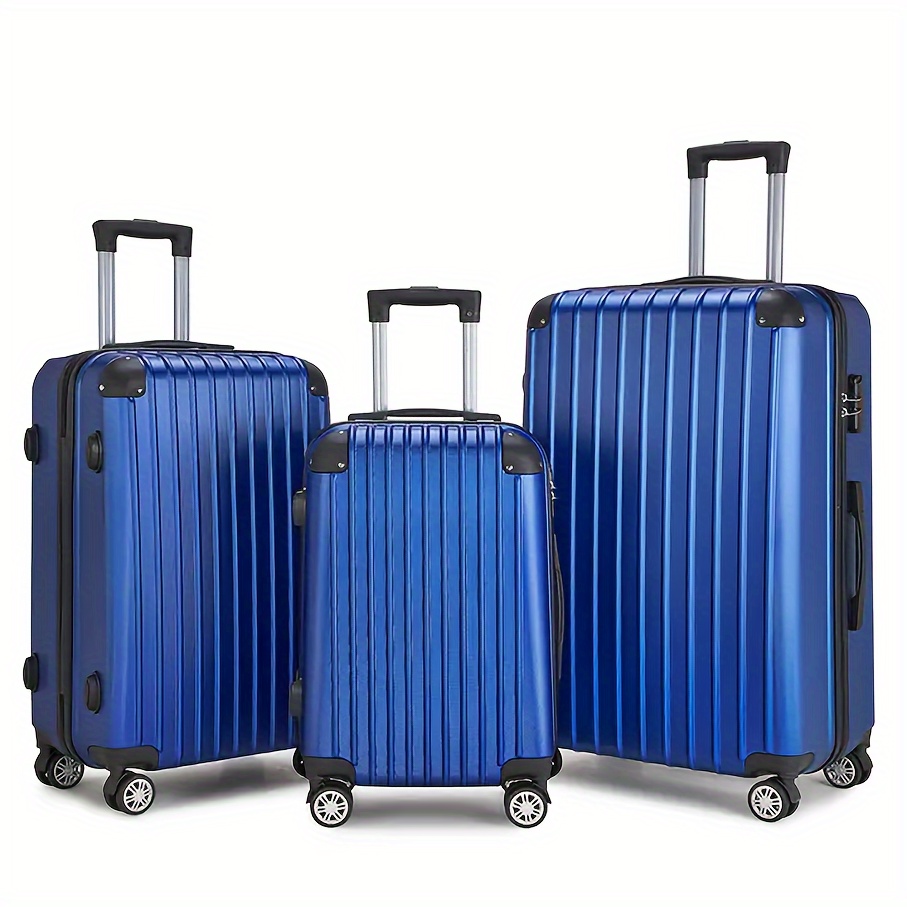 Juego de maletas rígidas de 3 piezas con ruedas giratorias, juego de  equipaje expandible con gran capacidad para almacenamiento de viajes, 20,  24, 28