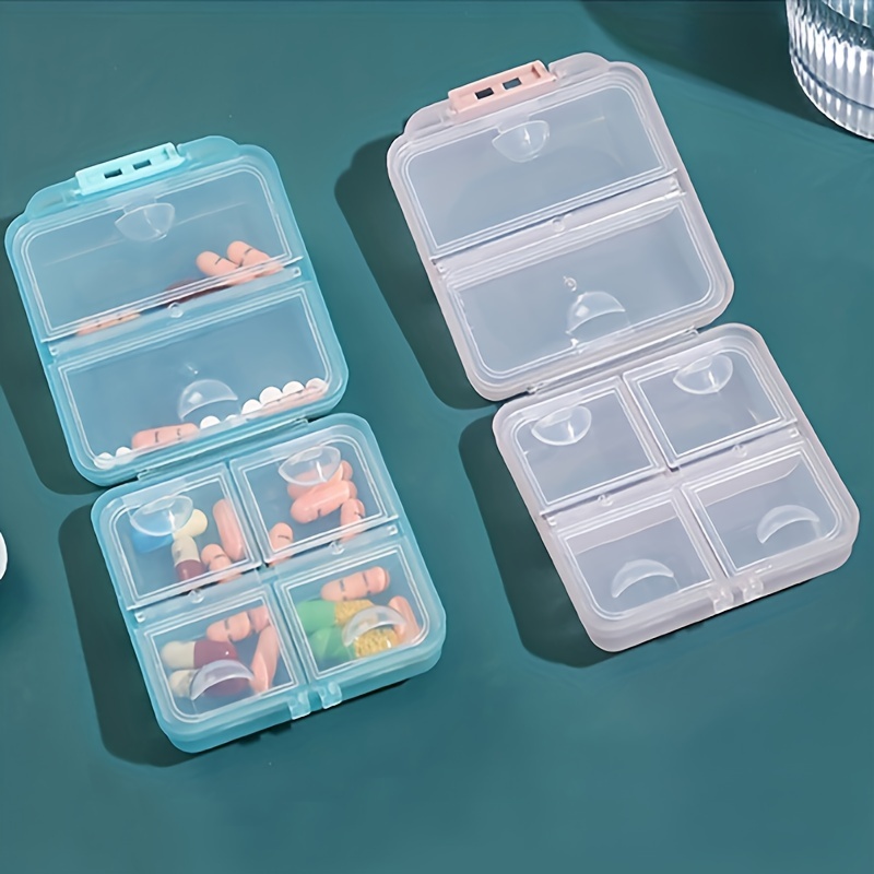Plastic Pill Box Cute Fashion Small Bear Portable Double-layer