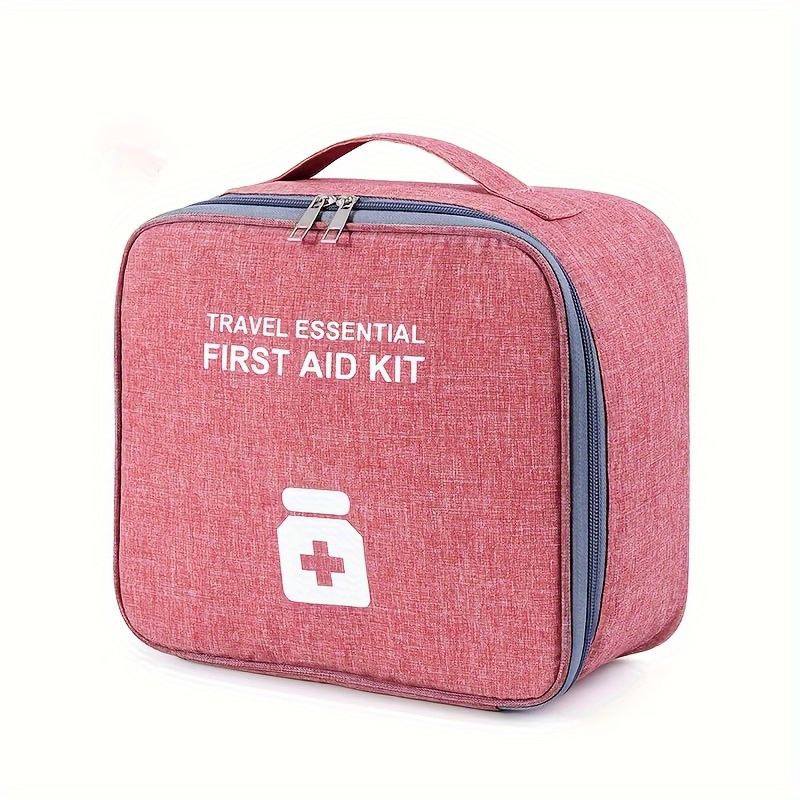 Ellsang Family Medicine Bag, Portable Outdoor Travel Medicine Kit, Mini  First Aid Bag for Camping Hiking Travelling(Small,Pink) Pink Small