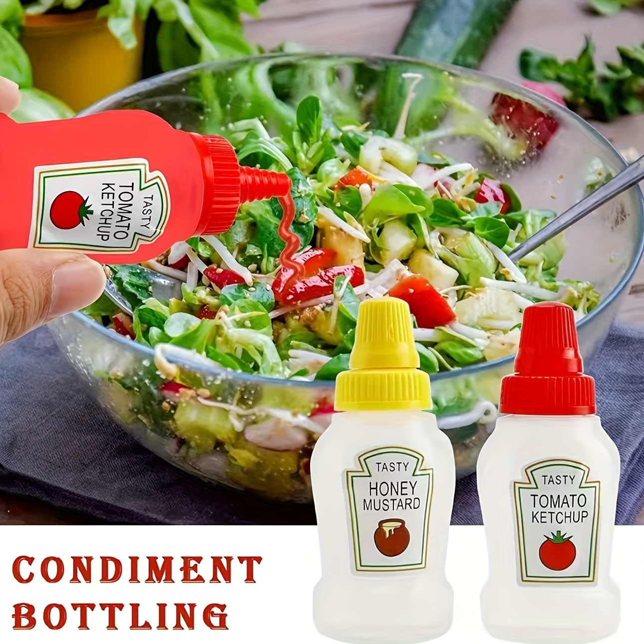 Mini Seasoning Bottle Salad Tomato Sauce Bottle Cute Outdoor - Temu