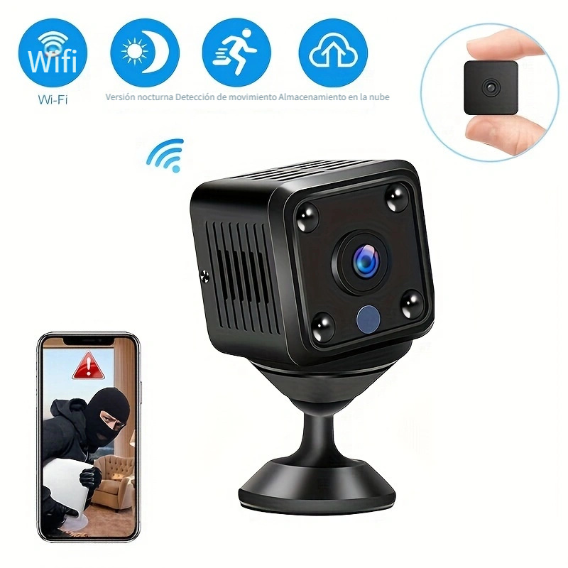  Mini cámara espía oculta WiFi 4K inalámbrica interior pequeña  niñera IP Cam seguridad para el hogar pequeñas cámaras de vigilancia con  aplicación de teléfono visión nocturna AI Detección humana 100 días