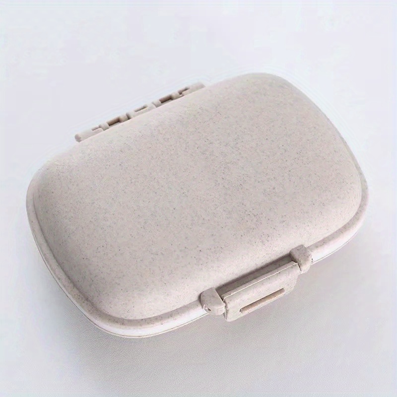 Leather Pill Organizer  8-Compartment Travel Pill Box