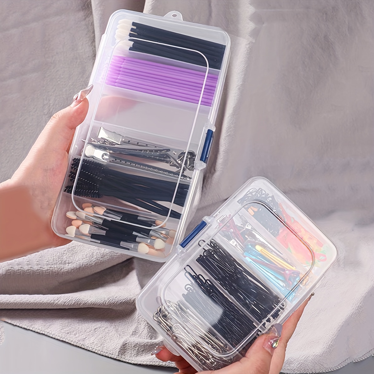 1pc Acrylic Clear Hair Tie Storage Box Transparent Hair Tie Organizer Hair  Accessories Display Case With Lid For Home