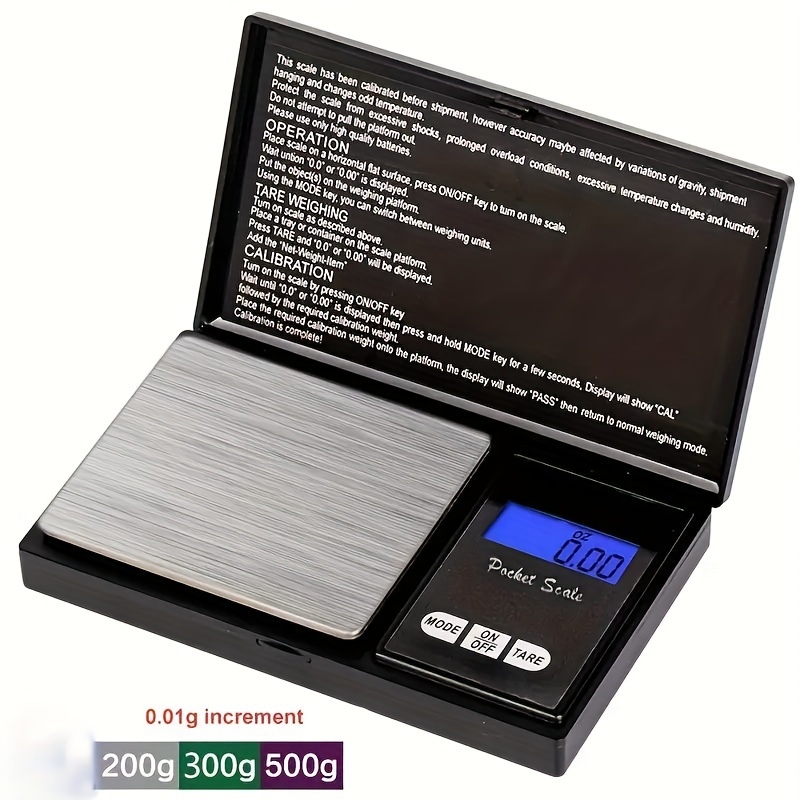 Báscula miligramos de 1.76 oz por 0.00 oz, escala digital de precisión en  polvo mg USB, pantalla LCD grande, 6 unidades de pesaje para recargar