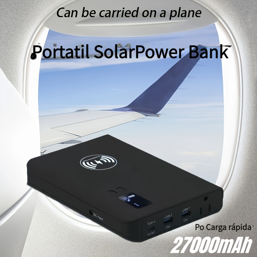 Cargador portátil para laptop de 60 W, batería externa de 15000 mAh para  iPhone, 20 W PD de carga rápida, 3 puertos USB C, batería externa de