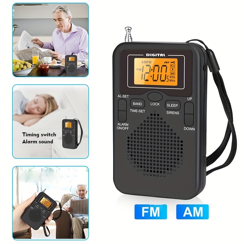 Radio portátil pequeña operada por Cable USB recargable, excelente  recepción, Radio de bolsillo para personas mayores, correr, caminar en casa  - AliExpress