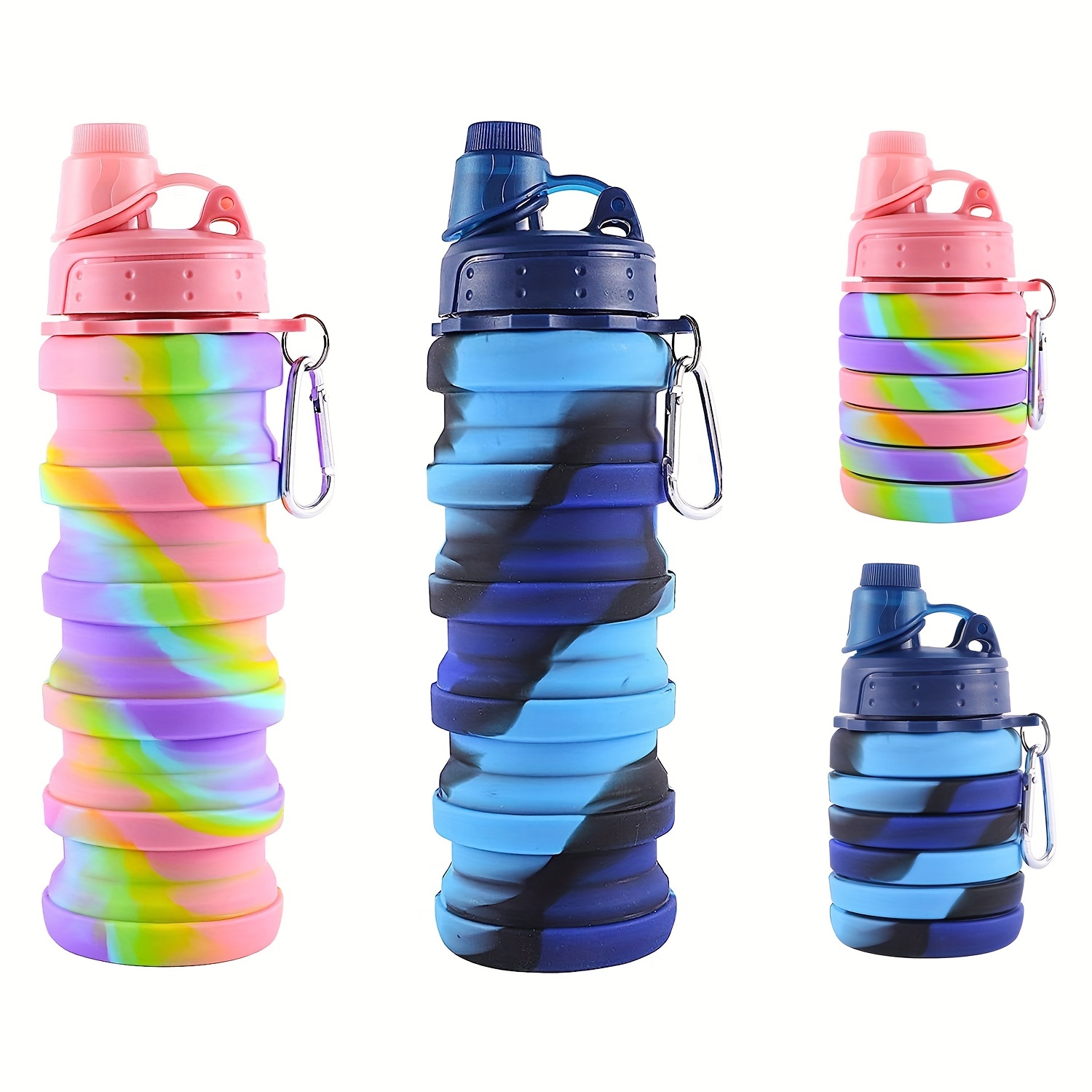 Botella de agua plegable – Botella de agua de silicona plegable, silicona  flexible libre de BPA, botella de agua de viaje, botella de agua portátil  al