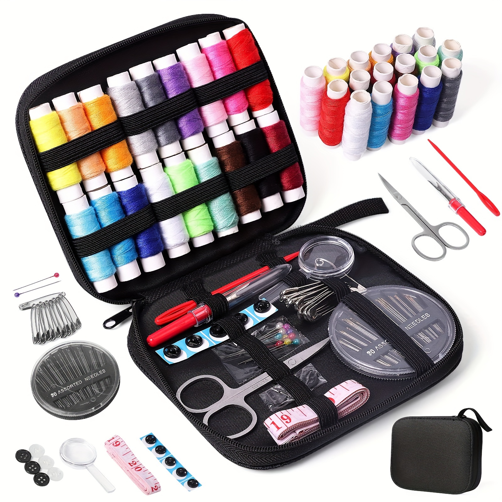 172 Pcs Adults Needle & Thread Sewing Kit Portable Basic Sewing Repair Kits