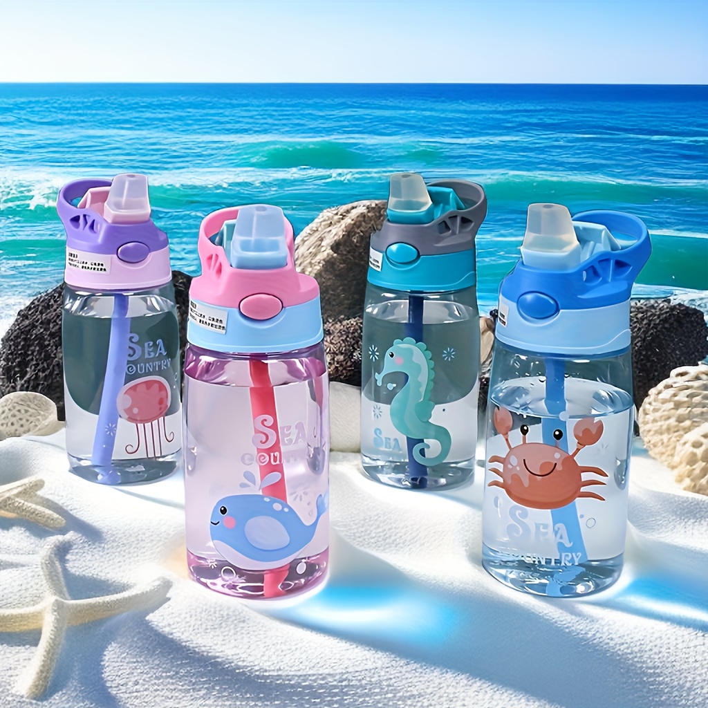 1pc 480ml New Water Bottle Sippy Cup Creative Cartoon Baby Feeding